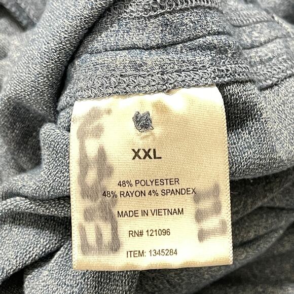 Michael Bastian Shirt Men XXL Blue Long Sleeve Pocket Crew Neck Minimalist FLAW - Picture 5 of 7